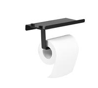 Porte-Rouleau Titulaire de Papier Hygiénique Porte-Rouleau de Papier Toilette Mural avec Espace Tablette en Aluminium Toilette Salle de Bain