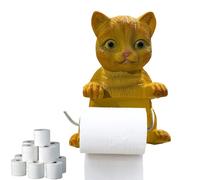 Porte-Rouleau Toilette Mignon,Support Distributeur De Papier Essuie-Tout Chat - Distributeur De Mouchoirs Murale en Résine Décor Animal pour Cuisine Salle De Bain Organisation Et