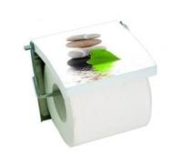 MSV Porte Rouleau Papier WC Mural MDF & INOX LINGGA Blanc