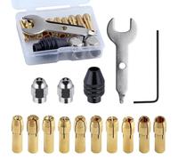 Porte-s,Pièces De Rechange Sans Clé 0.5-3.2 mm,Kit de 15 Pièces Porte-en Métal - pour Perçage Usinage Tournage Gravure Atelier et Salle des Outils Machiniste Amateur