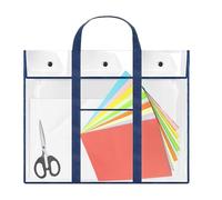 Porte-sac à affiches - Grand organisateur de rangement d'art en PVC imperméable avec poignée renforcée, dossier de protection de documents transparent avec poche pour accessoires pour un transport fac
