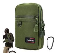 Porte-sac banane - Sac de transport pour téléphone portable, lampe de poche - Sac de ceinture pour téléphone avec 2 poches à fermeture éclair - Porte-utilitaire pour smartphone - Organiseur de sac de