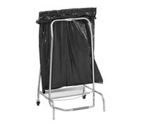 Porte Sac Poubelle sur Roues - Acier Inoxydable SS201 - Mobile et Robuste - Dimensions 45 x 60 x 96 cm - Gestion Efficace des Déchets pour Restaurants, Hôtels, Écoles et Cuisines Professionnelles
