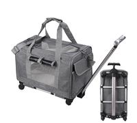 Porte-sac pour chat - Porte-sac pour chat longue durée, porte-sac pour chat de style sans effort | Sac de voyage pour animaux de compagnie avec fermetures éclair de sécurité, porte-chat à roulement so