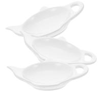 Porte-Sachet de Thé en Céramique Forme Théière, Lot de 3 Pièces