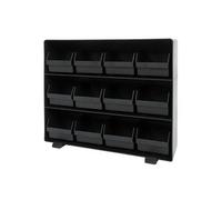 Porte-sachets de thé MENDLER HWC-M10 12 compartiments amovibles 30x33x8cm noir Noir G
