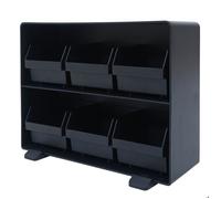 Porte-sachets de thé HWC-M10 boîte de rangement pour thé 6 compartiments noir