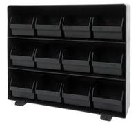 Porte-sachets de thé MENDLER HWC-M10 12 compartiments amovibles 30x33x8cm noir Noir G