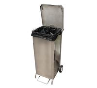 Porte Sacs Mobile Inox Caréné 100L à Ouverture Frontale