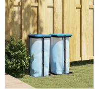 Porte sacs poubelles 2 pcs noir et bleu 60 L PP