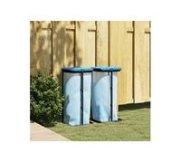 Porte sacs poubelles 2 pcs noir et bleu 60 L PP Noir G