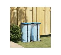 Porte sacs poubelles 2 pcs noir et bleu 60 L PP