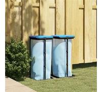Porte sacs poubelles 2 pcs noir et bleu 60 L PP