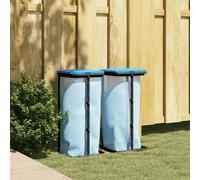 Porte-sacs Poubelles Bac à Ordures Déchets Cuisine 2 pcs Noir et Bleu PP vidaXL