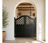 Porte Saloon Battante Double,Porte Partition en Bois de Pin avec Charnières | Portillon Bois de Séparation Facile à Installer pour Cuisine, Bar et Couloir(Black,79x90 cm (WxH))