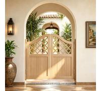 Porte Saloon Battante, Porte Partition en Bois Massif avec Charnières, | Double Portillon Bois de Séparation pour Cuisine, Bar et Couloir W70-160cm Style Western Cowboy(Natural,130x90 cm (WxH))