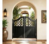 Porte Saloon Battante, Porte Partition en Bois Massif avec Charnières, | Double Portillon Bois de Séparation pour Cuisine, Bar et Couloir W70-160cm Style Western Cowboy(Black,99x100 cm (WxH))