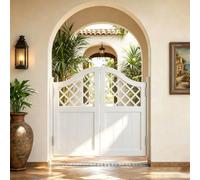 Porte Saloon Battante, Porte Partition en Bois Massif avec Charnières, | Double Portillon Bois de Séparation pour Cuisine, Bar et Couloir W70-160cm Style Western Cowboy(White,91x100 cm (WxH))