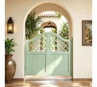 Porte Saloon Battante, Porte Partition en Bois Massif avec Charnières, | Double Portillon Bois de Séparation pour Cuisine, Bar et Couloir W70-160cm Style Western Cowboy(Green,142x90 cm (WxH))