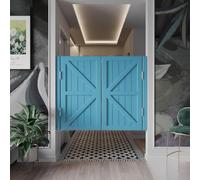 Porte Saloon Battante,Portes de Café,Portes de Bar,Cloison de Comptoir,avec Charnières Quincaillerie,Rotation à 180°,Fermeture Automatique,pour Salle de Bains,Restaurant(Bleu clair,1 Door 60x90cm)