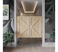 Porte Saloon Battante,Portes de Café,Portes de Bar,Cloison de Comptoir,avec Charnières Quincaillerie,Rotation à 180°,Fermeture Automatique,pour Salle de Bains,Restaurant(Couleur Bois,2 Doors 130x90cm)