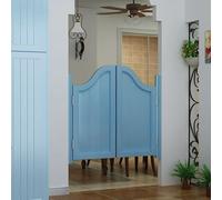 Porte Saloon Couloirs Intérieurs Portes Battantes en Bois, Porte Battante Rétro À Persiennes, Porte de Bar en Bois, pour Escalier Salle de Bain Cuisine Balcon(Bleu,H90cm x W102cm)