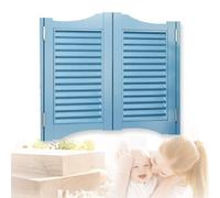 Porte Saloon De Séparation Saloon Porte Battante Fermeture Automatique Double Porte De Séparation De Café En Bois Pour Escalier Salle De Bain Cuisine Chambre(Bleu,W90*H90cm)