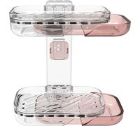 porte-savon à 2 couches Container Support de voyage Porte-savon amovible et autocollant pour la douche murale Porte-savon Brasket Montage mural Inoxydable, sans clou, sans perçage, rouge