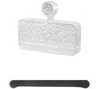 Porte-savon à ventouse à deux niveaux avec couvercle pour mur de salle de bain, installation sans perçage, comprend des trous de drainage et un bac à eau amovible (grand)