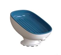 Porte-savon à ventouse avec 20 gobelets en forme de pieuvre | Porte-savon double couche | Boîte à savon auto-drainante à 20° pour douche et salle de bain | Gris (bleu)