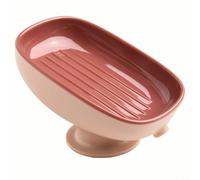 Porte-savon à ventouse avec 20 gobelets en forme de pieuvre | Porte-savon double couche | Boîte à savon auto-drainante à 20° pour douche et salle de bain | Gris (rouge)