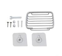 Porte-savon à ventouse en aluminium avec double ventouses solides pour salle de bain et douche, résistant à la rouille et économiseur d'espace (argent mat)