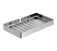 Porte-savon Acier Inoxydable Mural 13.5x9.5cm Drainage Rapide | Acier SUS304 pour robuste, trous de drainage rapides, anti-rouille, pour idéal salle de bain humide, finition (Sliver Large)