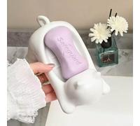 Porte-savon antidérapant en forme de chat avec trou de drainage intégré, porte-savon en ABS pour salle de bain, évier de cuisine, comptoir de douche, plateau de rangement de savon auto-drainant