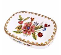 Porte-savon auto-drainant, double couche, porte-savon en céramique blanche avec motifs élégants (style E)