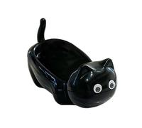 Porte-savon auto-drainant en forme de chat | Porte-savon sans perçage pour salle de bain et cuisine | Organiseur décoratif en ABS pour douche et évier, motif chat siamois, facile à nettoyer