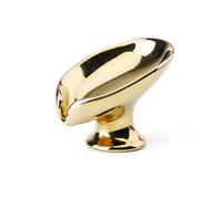 Porte-savon auto-drainant en forme de feuille en céramique sans perforation - Porte-savon pour douche et salle de bain - Doré