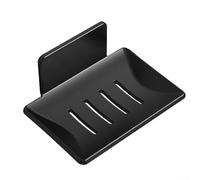 Porte-savon autocollant pour douche, porte-savon en acier inoxydable, support multifonction pour savon, éponge et luffa, design élégant (noir)