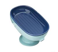 Porte-savon avec ventouse avancée et design auto-drainant pour un rangement propre (bleu)