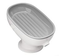 Porte-savon avec ventouse avancée et design auto-drainant pour un rangement propre (gris)