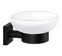 Porte-savon Bravat Quaruna 753399 noir mat, à coller/visser