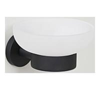 Porte-savon Bravat Varuna 778399 noir mat, à coller/visser