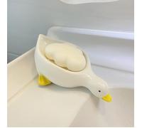 Porte-Savon Canard Céramique Autoportant, Support Étanche avec Drainage pour Salle de Bain ou Cuisine, Design Décoratif