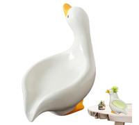Porte-savon canard en céramique - Support de douche antidérapant - Accessoire de salle de bain animal mignon - Bol de rangement robuste - Porte-savon décoratif | Plat multifonction pour la maison