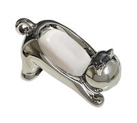 Porte-savon chat - Porte-savon en céramique - Plateau éponge - Motif chat | Porte-savon égouttoir à la mode multifonctionnel créatif en forme de céramique pour salle de bain douche support salle de