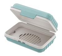Porte-savon de douche avec couvercle drainant - Boîte à savon compacte pour le camping, la gym, la randonnée - Portable - Étanche - Bleu