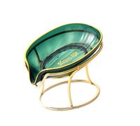 Porte-savon de luxe en forme de feuille, design auto-drainant avec inclinaison de 45° pour séchage rapide, base en PET et fer pour salle de bain, douche, évier ou comptoir de cuisine, doré