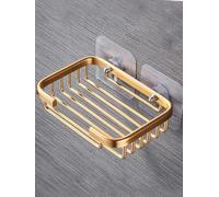 Porte-savon doré pour mur de douche, porte-savon adhésif en acier inoxydable pour salle de bain, porte-savon sans perçage, porte-savon et distributeurs d'accessoires de salle de bain