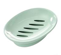 Porte-savon double couche pour douche avec drainage - Porte-savon mural en plastique sans perçage - Organiseur d'évier de salle de bain rose, bleu, vert, 15,5 cm (vert)