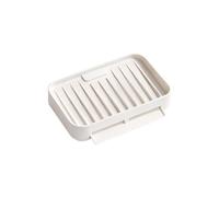 Porte-Savon Douche Plateau Silicone Égouttant Rangement pour Éponge De | Porte-savon moderne pour la salle de bain Maison évier appartement hôtel camping-car restaurant Blanc Petit